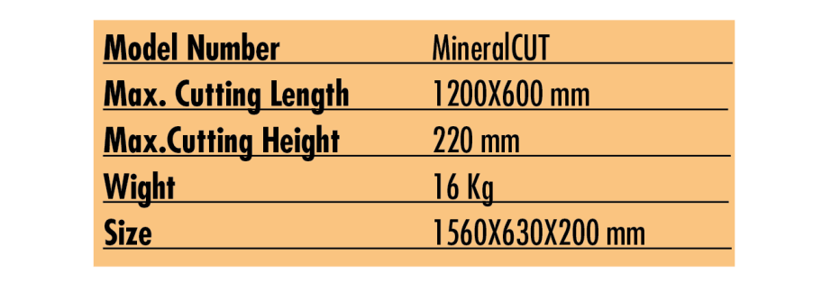 Dati tecnici Mineral CUT